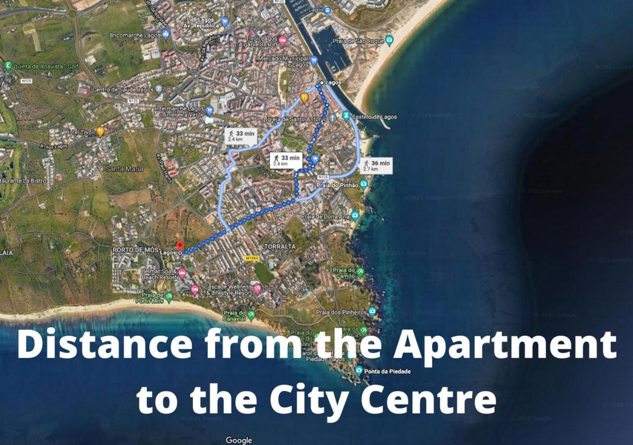 Spacious Apartment Near Porto De Mos Beach, Lagos. Luaran gambar